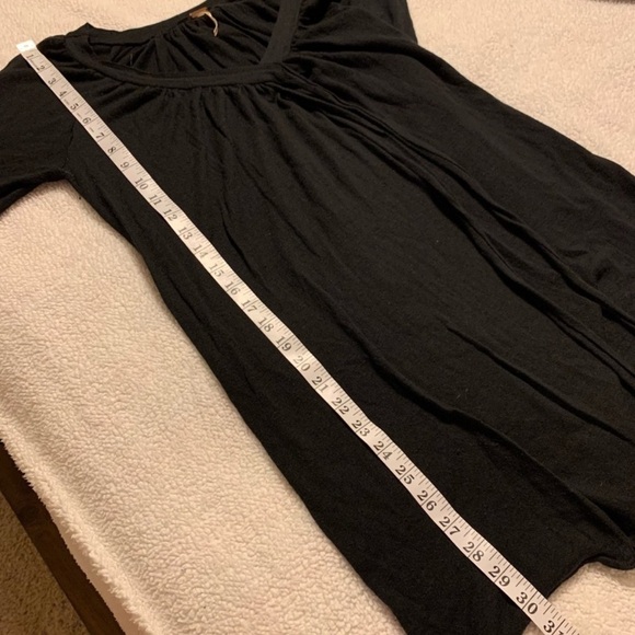 Free People Black Knit V Neck Tunic Sweater Dress Cashmere - Picture 10 of 11